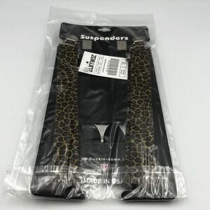 Buckle-Down‎ Leopard Suspenders Brown Animal Print Adjustable Made in USA Zumiez